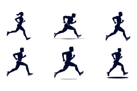 Athlete Running Illustration Set for Creative Projects