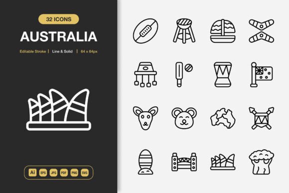 Australia Icons for Modern Design