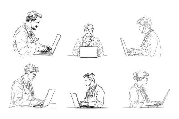 Boys Using Laptops: A Modern Illustration for Modern Projects