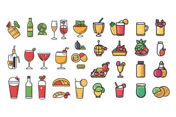 Drinks and Snacks Set: A Practical Illustration Resource for Modern Creative Workflows