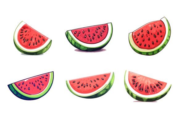 Sliced Watermelon: A Vibrant Vector Illustration Asset